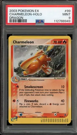 Pokemon Charmeleon EX Dragon Holo Secret Rare #99 PSA 9 Mint - Image 1