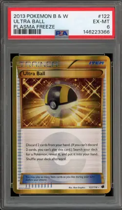 Pokemon Ultra Ball Plasma Freeze Holo Secret Rare #122 PSA 6 - Image 1