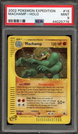 Pokemon Machamp Expedition Holo Rare #16 PSA 9 Mint - Image 1