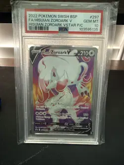 Pokemon TCG: Hisuian Zoroark V SWSH297 SWSH: Sword & Shield Promo Holo PSA 10 - Image 1