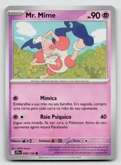 Mr. Mime 058/159 Journey Together 2025 Regular Portuguese - Image 1