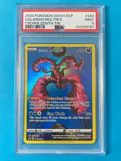 🔥 Galarian Moltres PSA 9 | SWSH BSP 284 | 2023 Pokemon Crown Zenith Tin Promo - Image 1