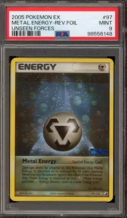 Pokemon Metal Energy EX Unseen Forces Reverse Holo #97 PSA 9 Mint - Image 1