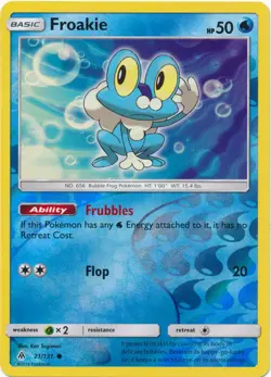 Pokemon - Froakie - 21/131 - Common - Reverse Holo - Sun & Moon Forbidden Light - Image 1