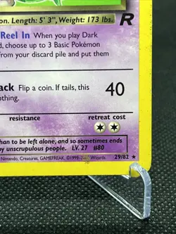 Pokemon TCG Dark Slowbro 29/82 First Edition Team Rocket Regular - (HP) - Image 2