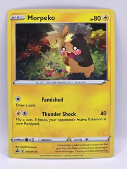 Pokemon TCG Morpeko SWSH116 Cosmos Holo Black Star Promo GALAXY SWIRL - Image 1