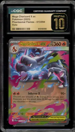 Pokemon Mega Charizard X ex Phantasmal Flames Double Rare #013 CGC 10 Pristine - Image 1