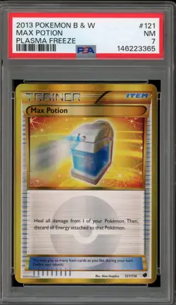 Pokemon Max Potion Plasma Freeze Holo Secret Rare #121 PSA 7 - Image 1