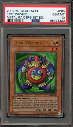 Yu-Gi-Oh! Time Wizard Metal Raiders 1st Edition Ultra Rare MRD-065 PSA 10 - Image 1