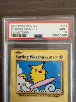 Pokemon TCG Surfing Pikachu XY Evolutions Card 111/108, PSA 9 Mint - Image 2