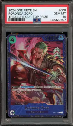 One Piece CCG Roronoa Zoro Treasure Cup Top Prize ST12-008 PSA 10 Gem Mint - Image 1