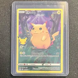 Pokemon 25th Celebrations 5 Card Lot Pikachu Surfing Pikachu Garchomp + Sleeves - Image 2