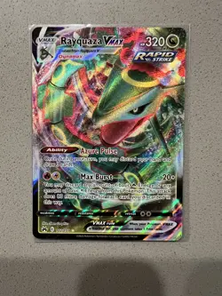 Pokemon TCG Rayquaza VMAX Rapid Strike Crown Zenith Holo Ultra Rare Card 102/159 - Image 1