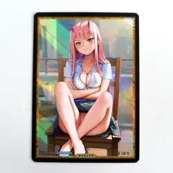 ZERO TWO Waifu Anime Card LIMITED 1/1 Custom TCG Holo Goddess Story ACG T14534 - Image 1