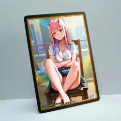 ZERO TWO Waifu Anime Card LIMITED 1/1 Custom TCG Holo Goddess Story ACG T14534 - Image 2