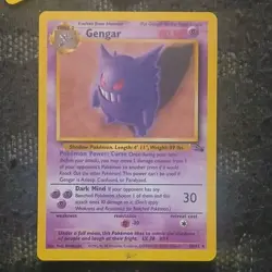 Pokemon Gengar Fossil 20/62 Regular Rare Stage 2 80 HP English 1999 Card - Image 1