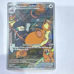 Pokemon Team Rocket's Raticate 202/182 Sv10 Full Art Holo 90 HP Rare Card - Image 1