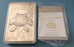 1999 Burger King Pokemon Poliwhirl 23K Gold Card Poke Ball w/ Box Complete #61 - Image 5