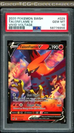 PSA 10 ⭐ Pokemon Talonflame V 029 Vivid Voltage Full Art Graded Card - Image 1