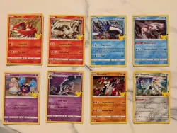 Pokemon Celebrations 25th Anniversary 8 Card Lot Holo Rare TCG Ho-Oh, Palkia - Image 1