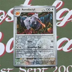 Pokemon TCG Scarlet & Violet 151 Aerodactyl Reverse Holo Card 142/165 Pack Fresh - Image 1