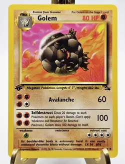 Golem Fossil 36/62 1st Edition Regular Vintage Pokemon Card 1999 WOTC NM - Image 1