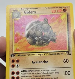 Golem Fossil 36/62 1st Edition Regular Vintage Pokemon Card 1999 WOTC NM - Image 4