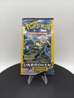 Pokemon Card - Unbroken Bonds - 3 Card Booster Pack - New Factory Sealed - Image 1