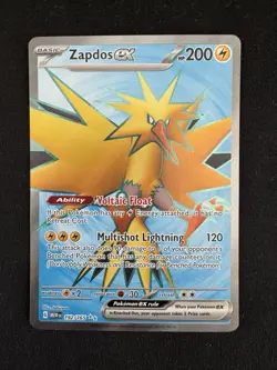 Pokemon TCG Zapdos EX Full Art Ultra Rare Holo Card 192/165 Scarlet & Violet 151 - Image 1