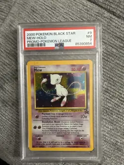 Mew 9 Black Star Promo 2000 Holo Rare Pokemon TCG Card PSA 7 NM SWIRL - Image 1