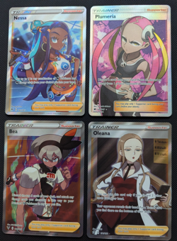 Pokemon TCG Lot Of 4 Secret Rare Full Art Trainer Cards Nessa,Bea,Oleana, NM - Image 1