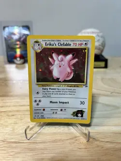 Erika’s Clefable 3/132 Holo Gym Challenge WOTC Pokemon Card LP - Image 1