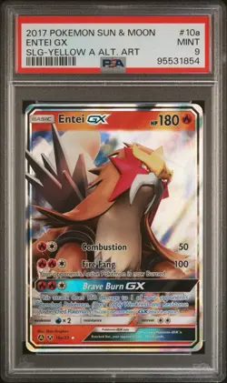 PSA 9 - Entei GX Shining Legends Yellow A Alt. Art - 2017 Pokemon Card - Image 1