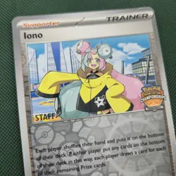 STAFF Iono 185/193 Regional Championship Promo Paldea Reverse Holo Pokemon Card - Image 1