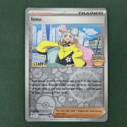 STAFF Iono 185/193 Regional Championship Promo Paldea Reverse Holo Pokemon Card - Image 2