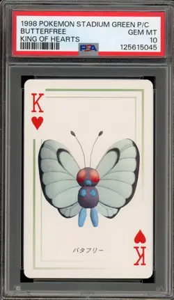 Pokemon Butterfree King of Hearts Stadium Green Playing Cards PSA 10 Gem Mint - Image 1