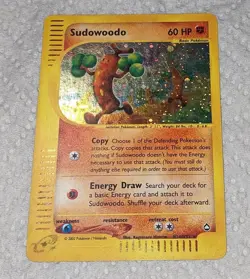 Vintage Pokemon Sudowoodo - H24/H32 - Aquapolis Holo Rare Card - Image 1