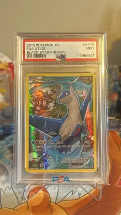 Pokemon 2015 Latios XY Black Star Promo XY79 PSA 9 Full Art Holo Card - Image 1