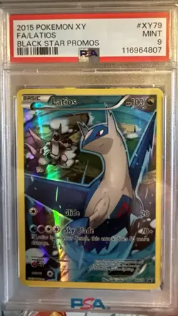 Pokemon 2015 Latios XY Black Star Promo XY79 PSA 9 Full Art Holo Card - Image 2
