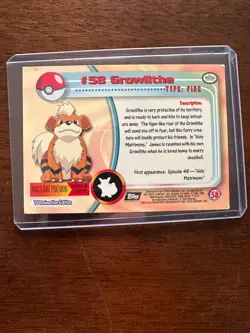 Growlithe #58 Topps Chrome - 2000 TV Animation Pokemon Card, English - Image 2