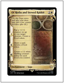 1x Of Herbs and Stewed Rabbit, Showcase Scrolls Art, LOTR, Magic MTG NM - Image 1
