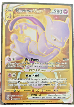 Mewtwo VSTAR (Secret) 086/078 Pokemon GO Holo Rare Pokemon Card 280 HP Star Raid - Image 1