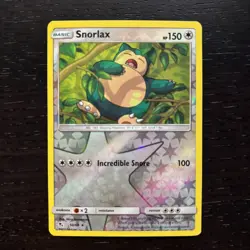 Snorlax 50/68 Pokemon Hidden Fates Sun & Moon Reverse Holo Rare Card NM - Image 1