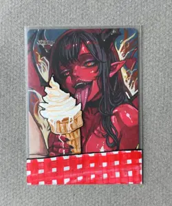 Magic MTG Altered Painted Swamp Succubus Anime Girl by white_alters - Image 1