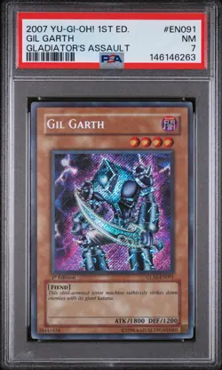 Gil Garth GLAS-EN091 1st Edition Secret Rare NA Yugioh PSA 7 *263 - Image 1