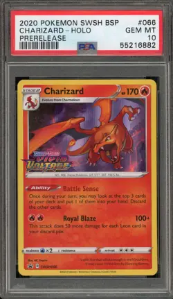 Pokemon Charizard Vivid Voltage Prerelease Holo Promo SWSH066 PSA 10 Gem Mint - Image 1