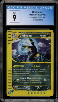 Pokemon Umbreon Skyridge Reverse Holo Rare #32 CGC 9 Mint - Image 1