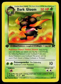 1st Edition Team Rocket Pokemon Non Holo #36/82 Dark Gloom - Image 1