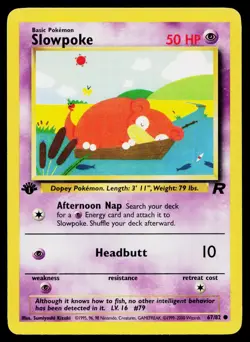 1st Edition Team Rocket Pokemon Non Holo #67/82 Slowpoke - Image 1