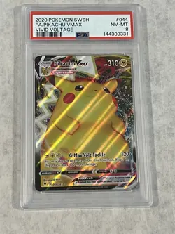 2020 Pokemon Pikachu VMAX Full Art Vivid Voltage 044/185 PSA 8 NM-MT - Image 3